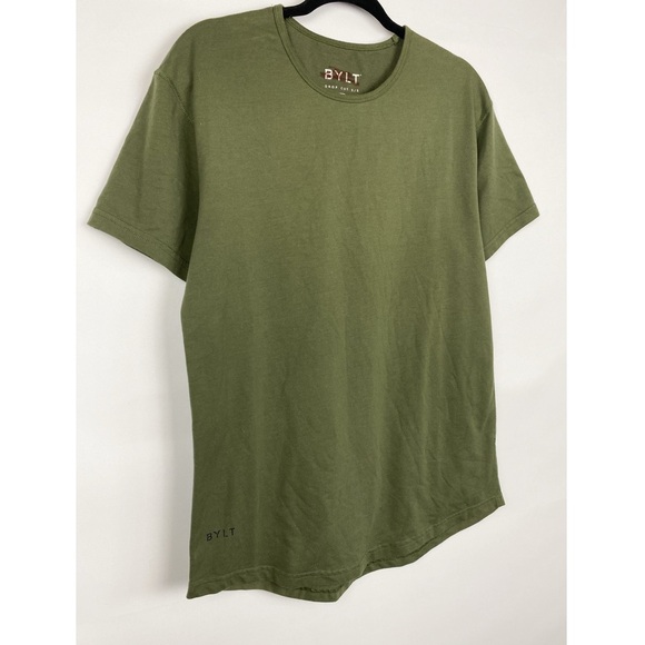 Bylt Men's Drop Cut Signature Short Sleeve Tee, Green - Size M - Picture 4 of 7